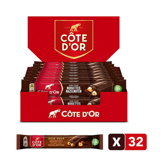 Côte d'Or chocoladerepen - puur hele hazelnoten - 45g x 32