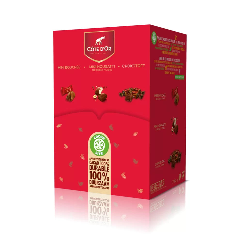 Côte d'Or dispenser - Mini Bouchée-Mini Nougatti-Chokotoff - 120 stuks - 1312g