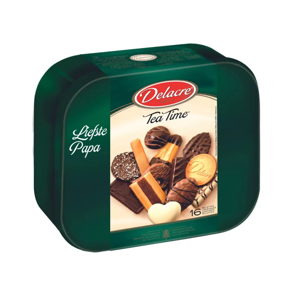 Delacre Tea Time "Liefste papa" - Koekjesdoos tin - 1000g