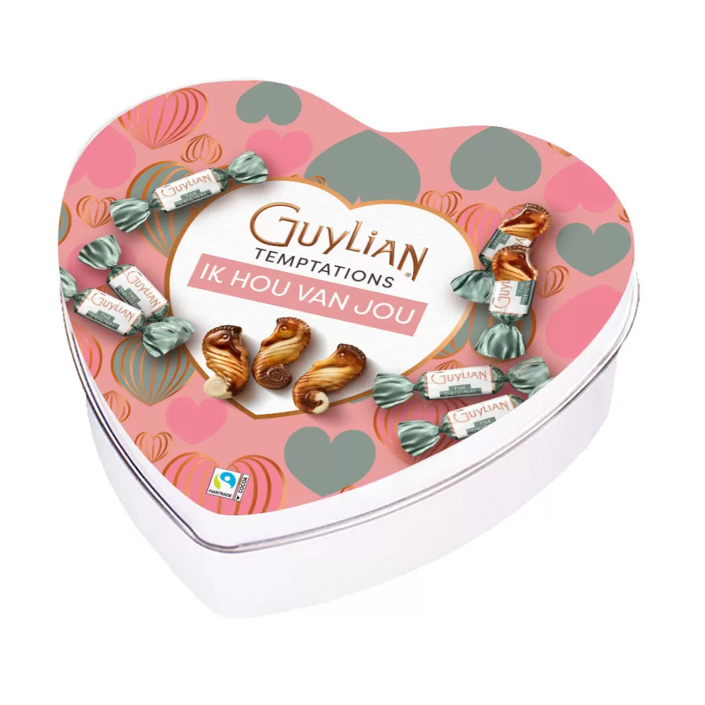 Guylian geschenkdoos hartje "ik hou van jou" - Temptations Original Praliné - 104.50g