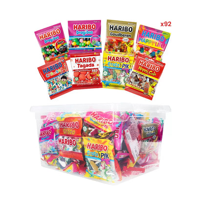 Haribo Mega-Fête XL snoepzakjes box - Strooigoed - 92 zakjes - 4kg