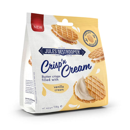 Jules Destrooper Crisp ’n cream vanille - 114g