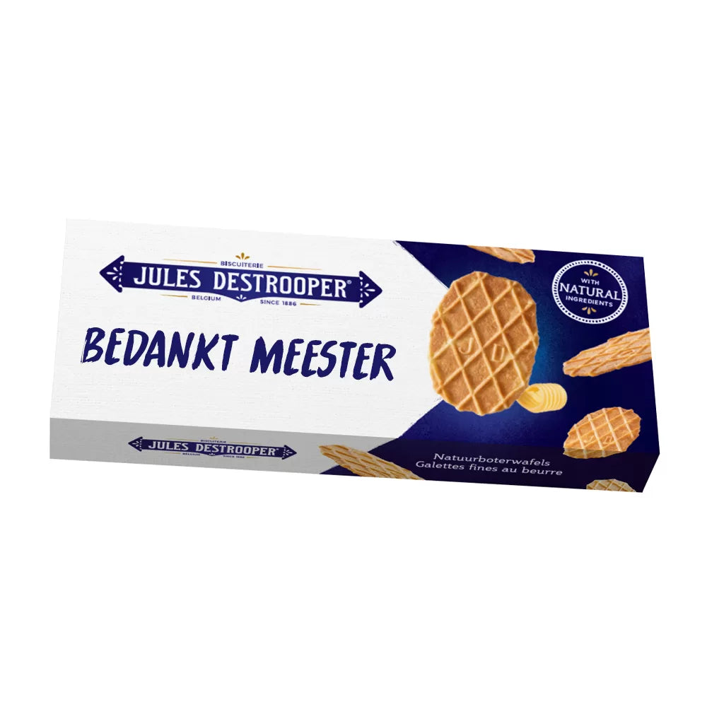 Jules Destrooper Natuurboterwafels - "Bedankt meester" - 100g