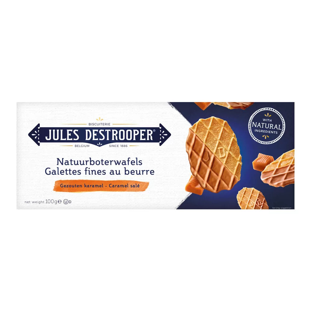 Jules Destrooper Natuurboterwafels gezouten caramel - 100g