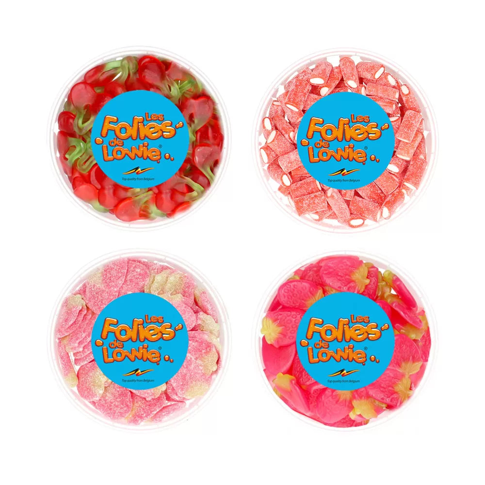 Les Folies de Lowie cadeau 'Aardbeien & kersen mix' 4 soorten - 1950g