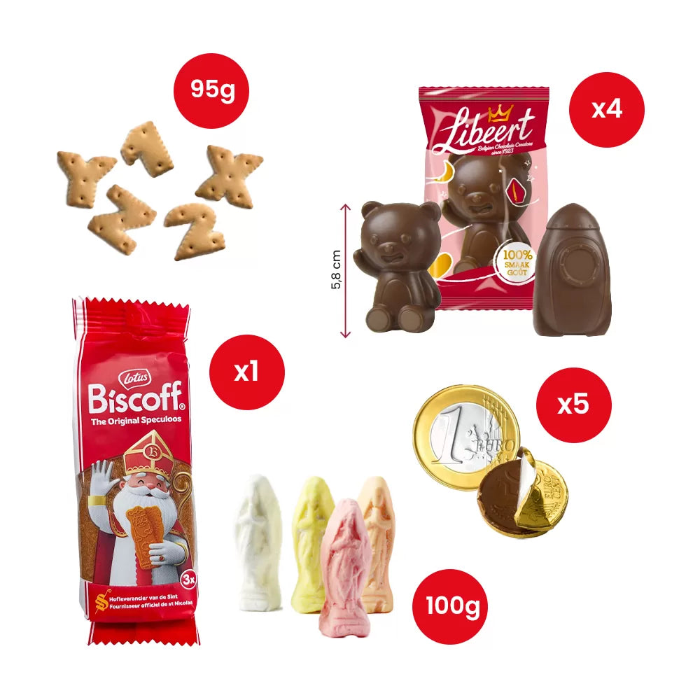 Libeert, Lotus & LU - chocoladefiguren, speculoos, nicnac letterkoekjes & guimauves - 296g