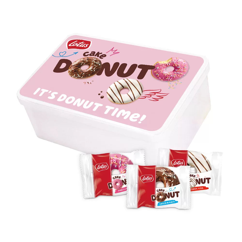 Lotus Cake Donut collection box - "It’s Donut Time!" - 340g