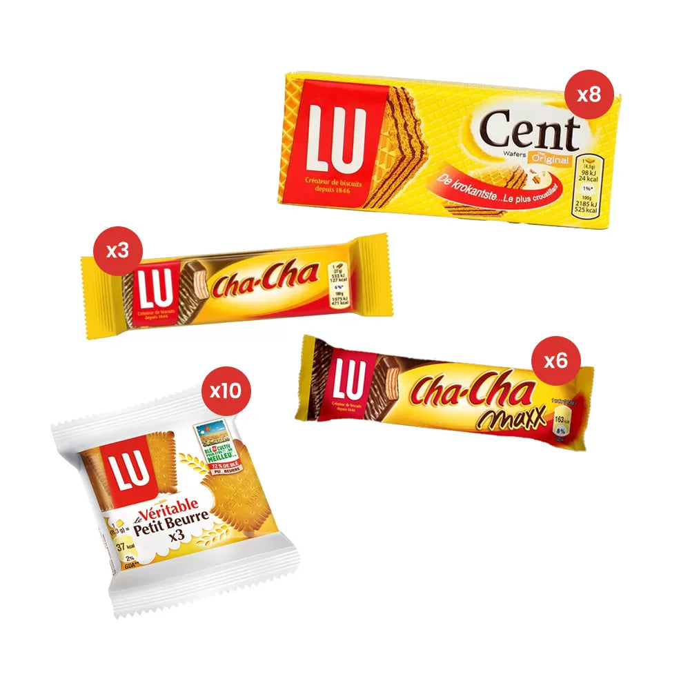 LU vieruurtjes koekjespakket - 4 soorten - 27 stuks - 895g