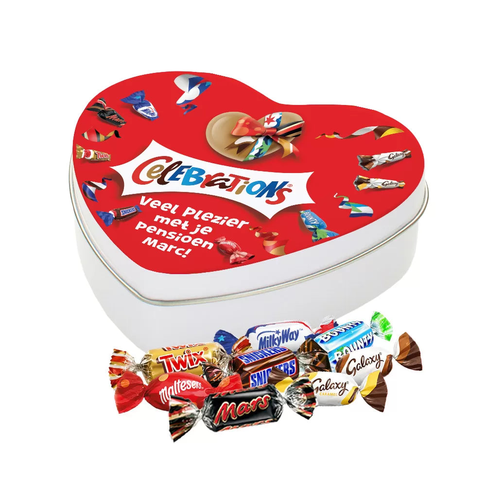 Mars Celebrations - Tinbox hartje - PERSO - 120g