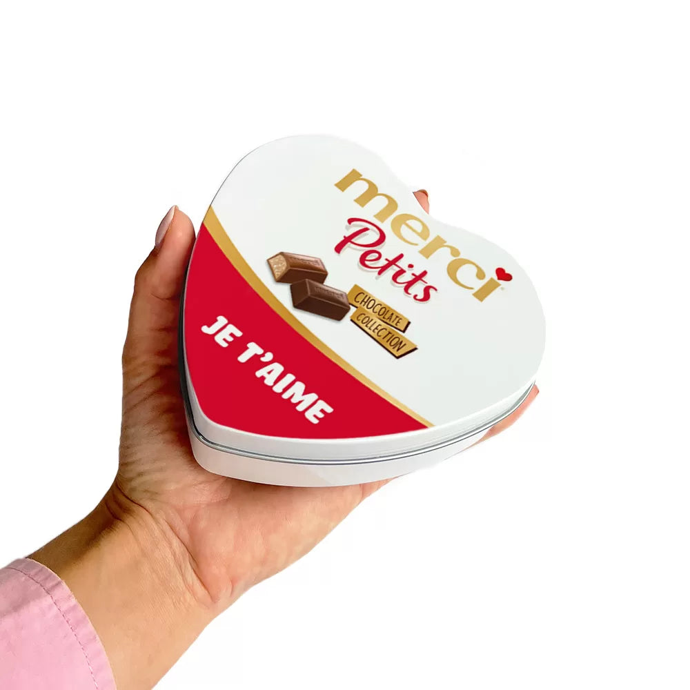 merci Petits geschenkdoos hartje "Je t'aime" - mix van smaken - 115g