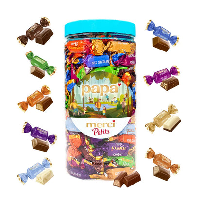 merci Vaderdag pakket: merci Finest Selection 'papa' (250g) + merci Petits 'papa' (700g)