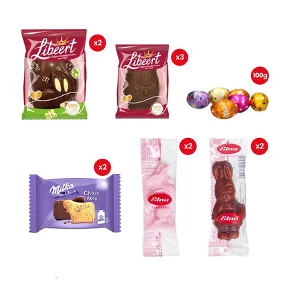 Milka & Libeert Pasen chocolade mix - Tinbox L - PERSO - 309g
