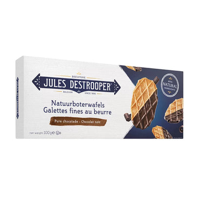 Natuurboterwafels met pure Belgische chocolade - 100g
