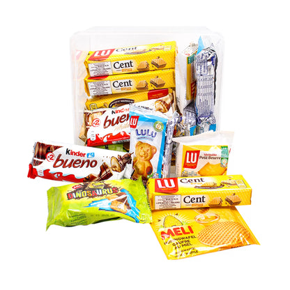 Snacks & cookies variety box - Lotus, LU, Kinder & Meli - 714g